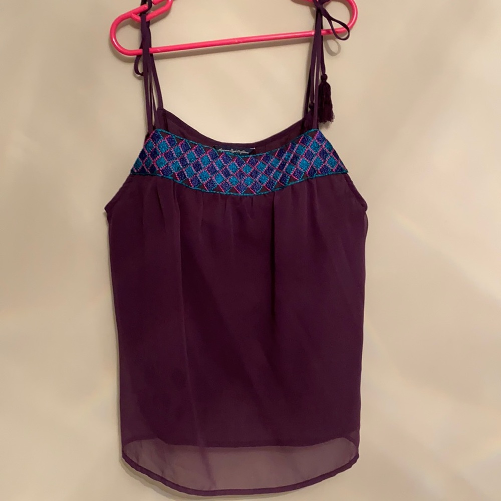 American Eagle Boho Purple Tank Top